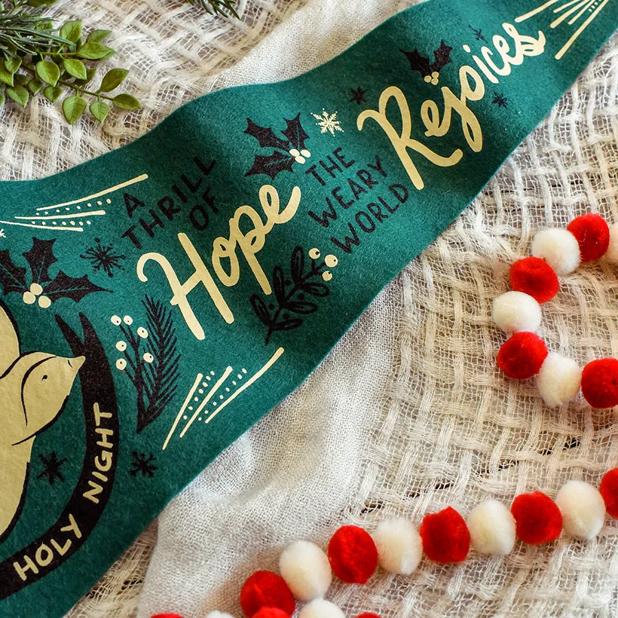 O Holy Night Bird - Printed Wool Pennant