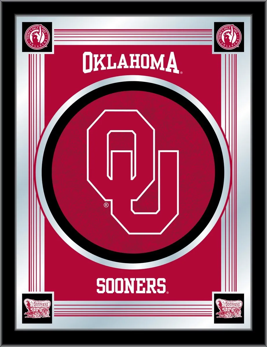 Oklahoma Sooners Holland Bar Stool Co. Collector Red Logo Mirror (17" x 22")
