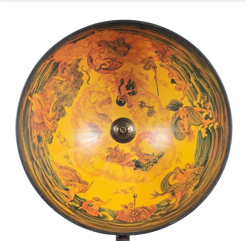 Old World Slender Floor-Standing Base Shelf Globe Bar
