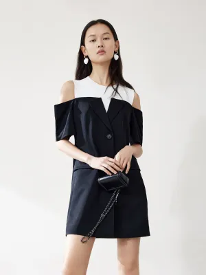 Open Shoulder Panel Dress