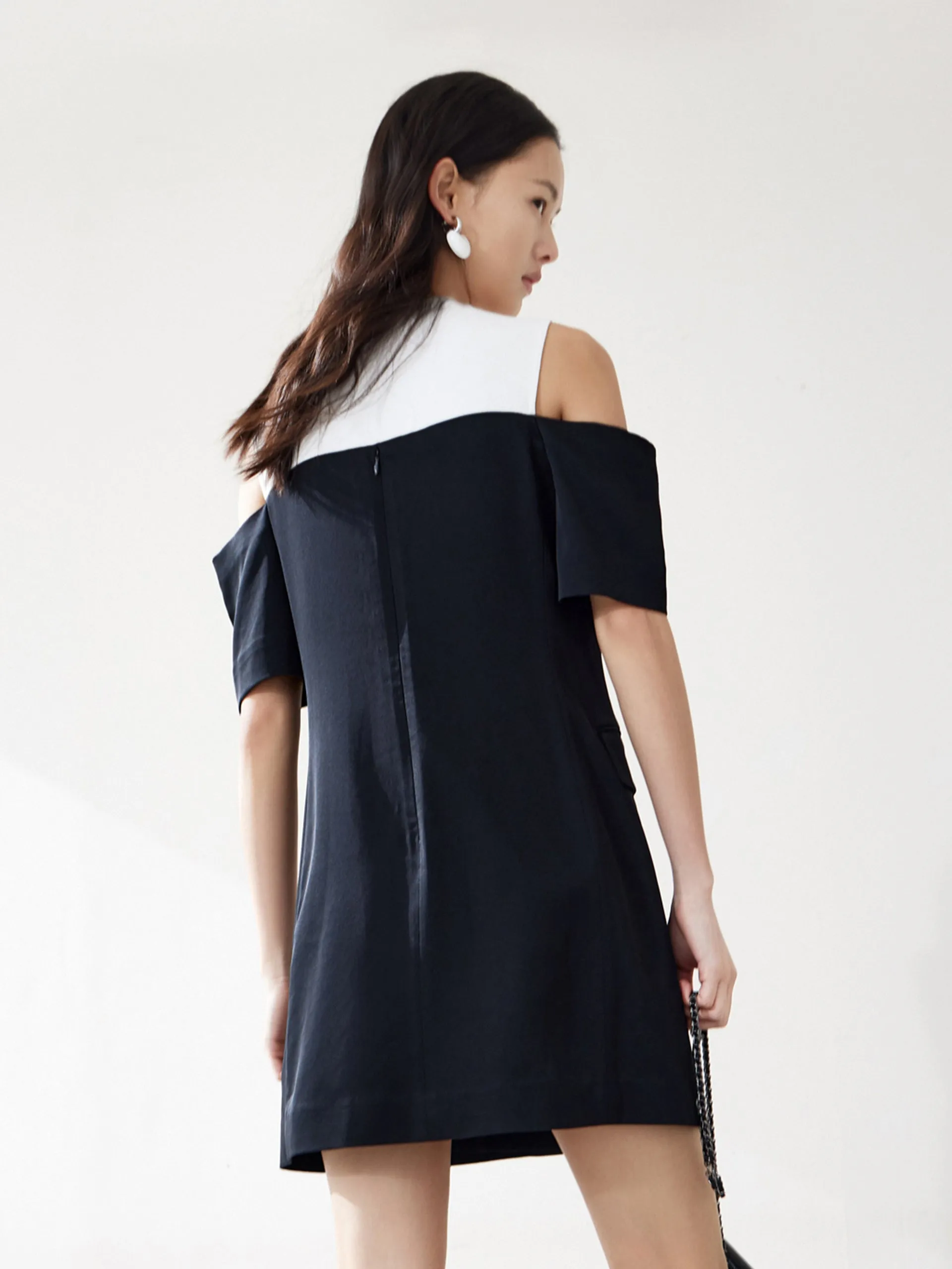 Open Shoulder Panel Dress