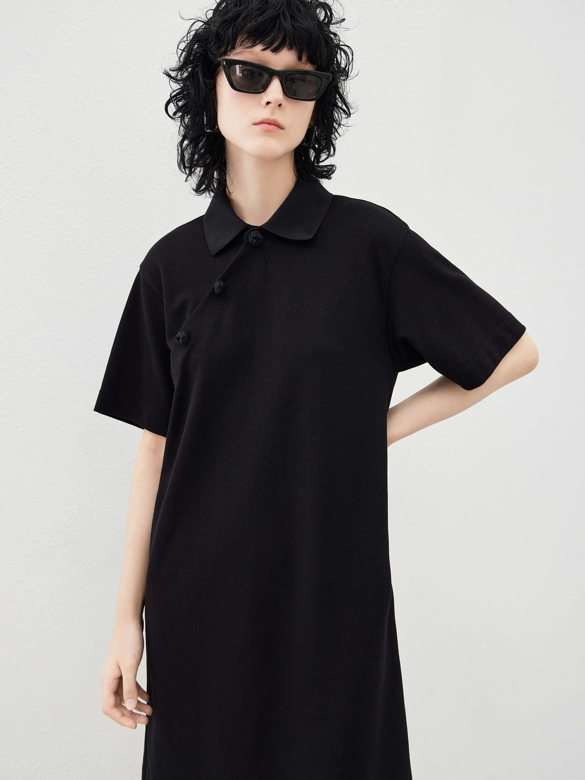 Polo Collar Cotton Dress