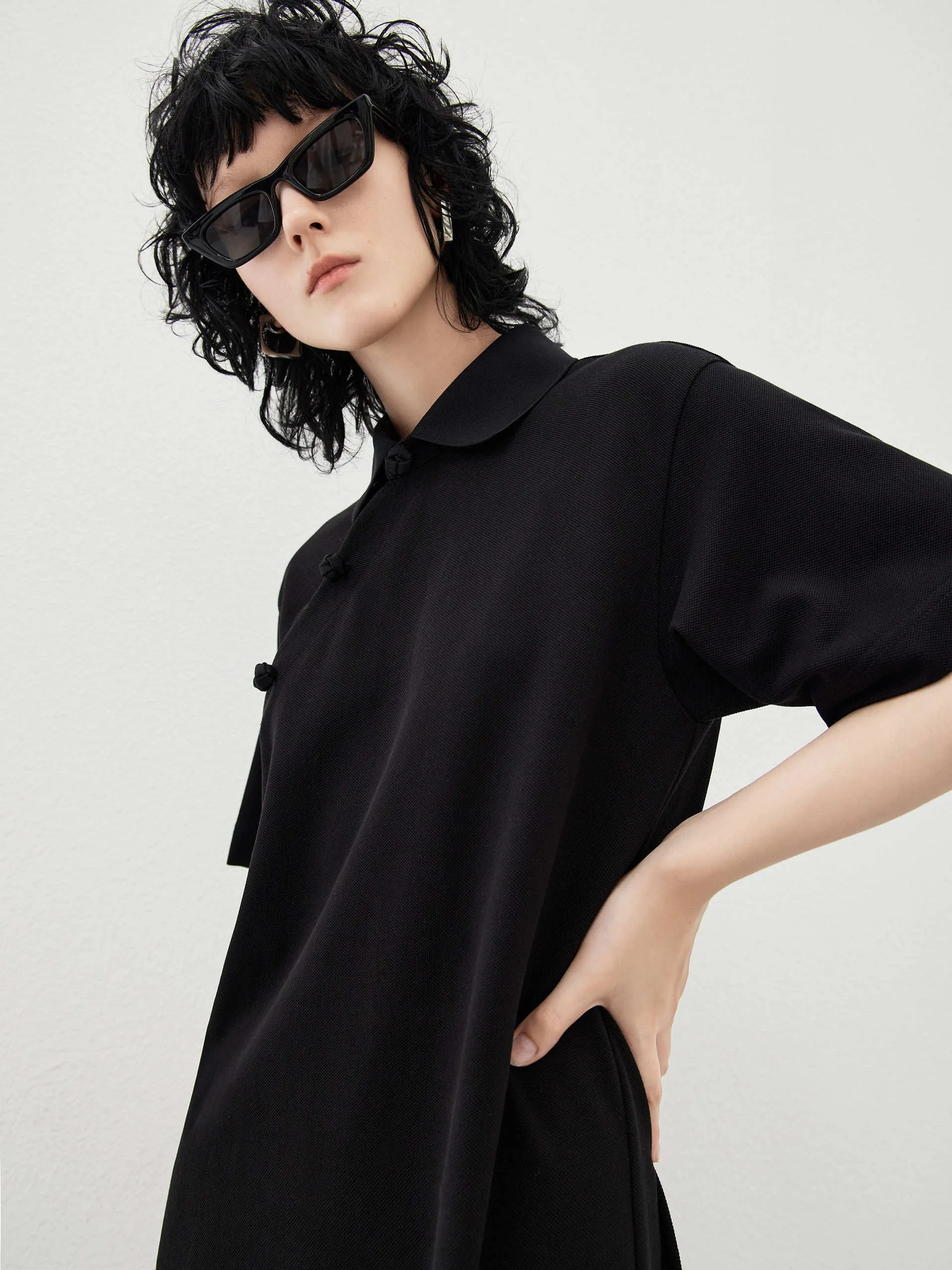 Polo Collar Cotton Dress