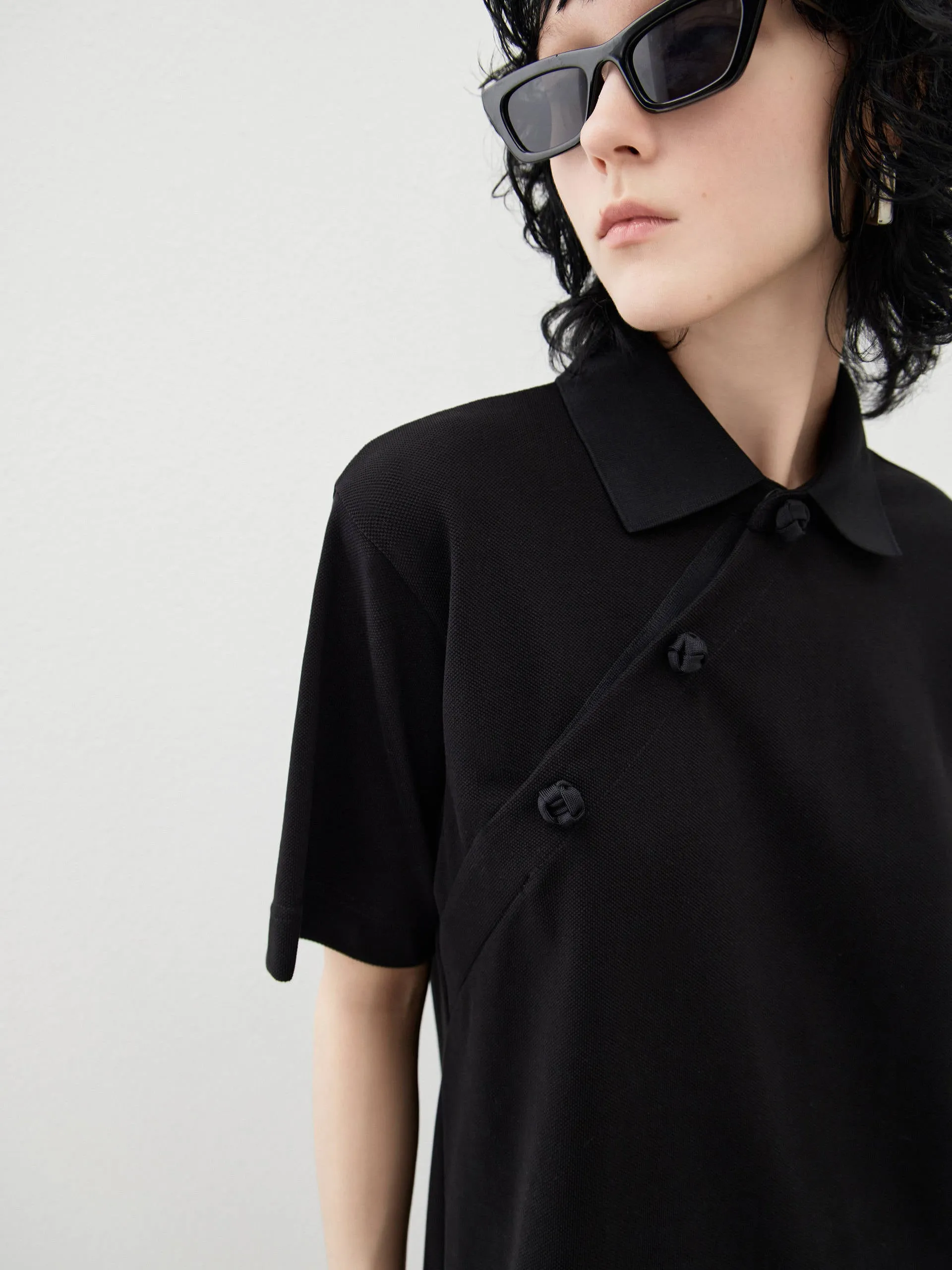 Polo Collar Cotton Dress