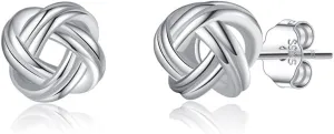 SLUYNZ 925 Sterling Silver Love Knot Stud Earrings for Teen Girls Women Twisted Stud Earrings Ball