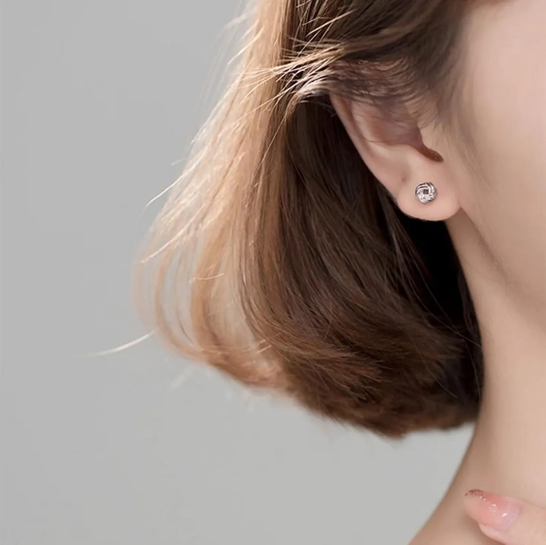 SLUYNZ 925 Sterling Silver Love Knot Stud Earrings for Teen Girls Women Twisted Stud Earrings Ball