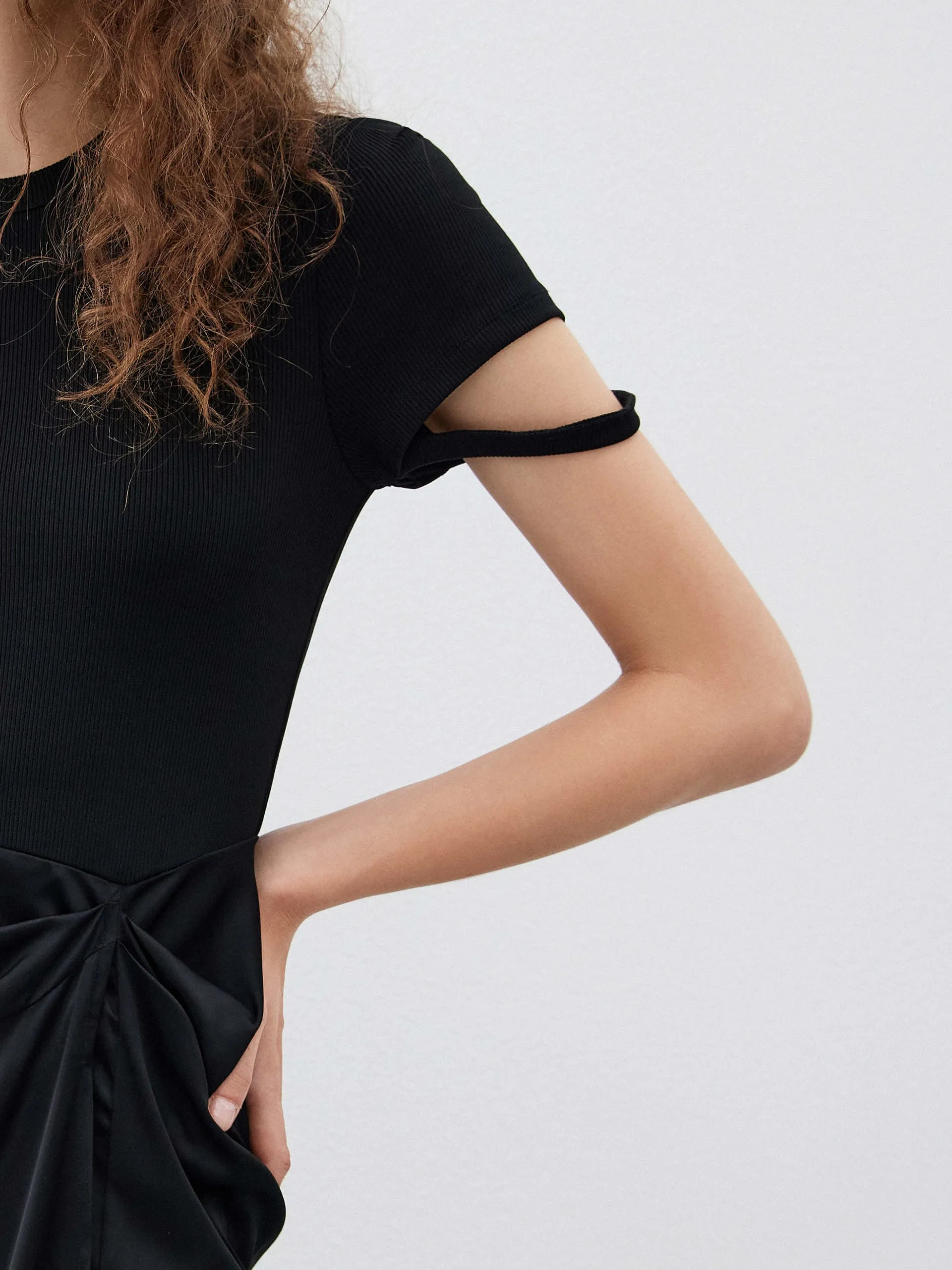 Strap Details Panel Dress