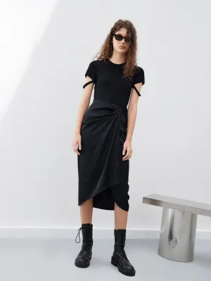 Strap Details Panel Dress