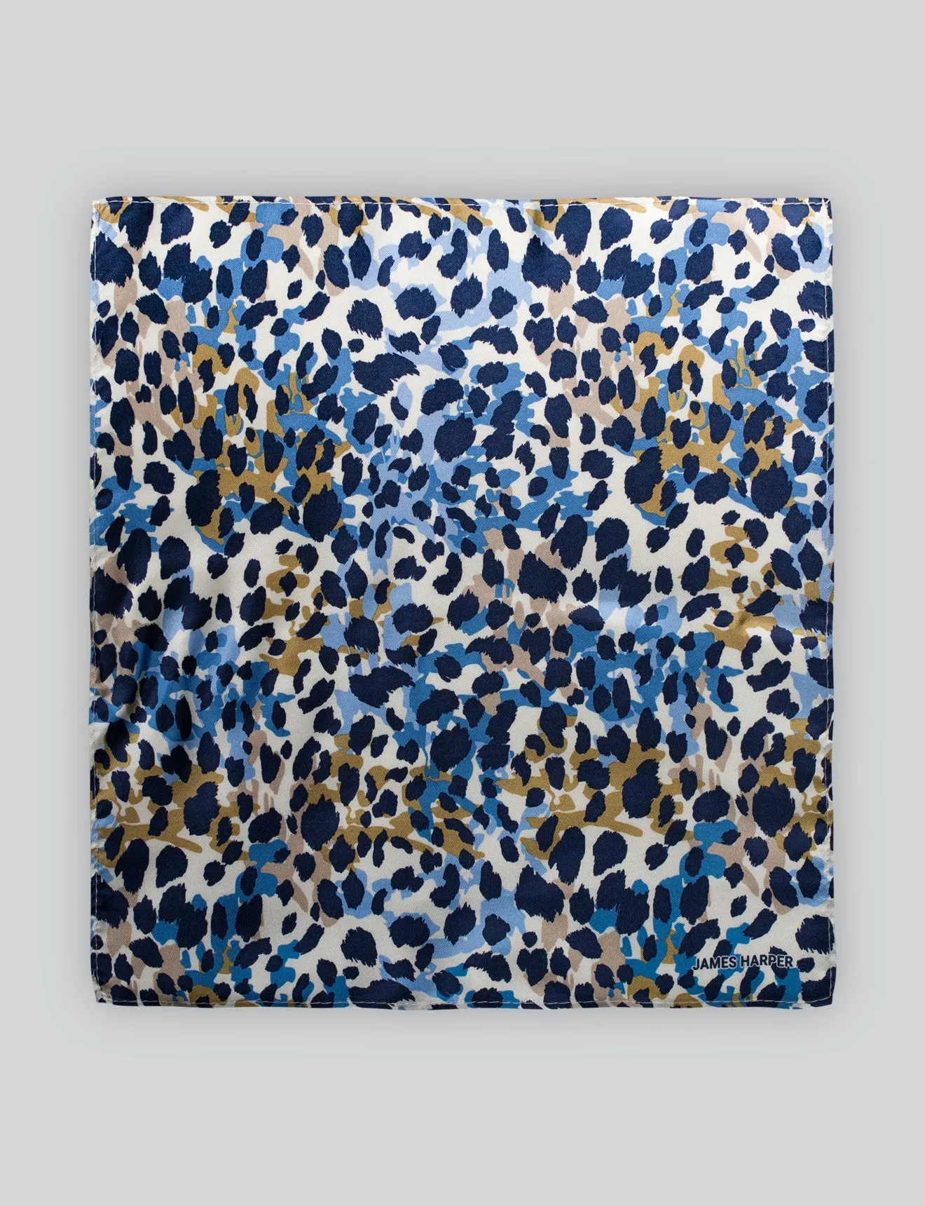 Stripe Tie & Leopard Print Pocket Square Set