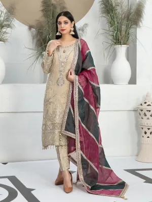 Tawakkal "Neshama" Fancy Semi-Stitched Beige (D7707)