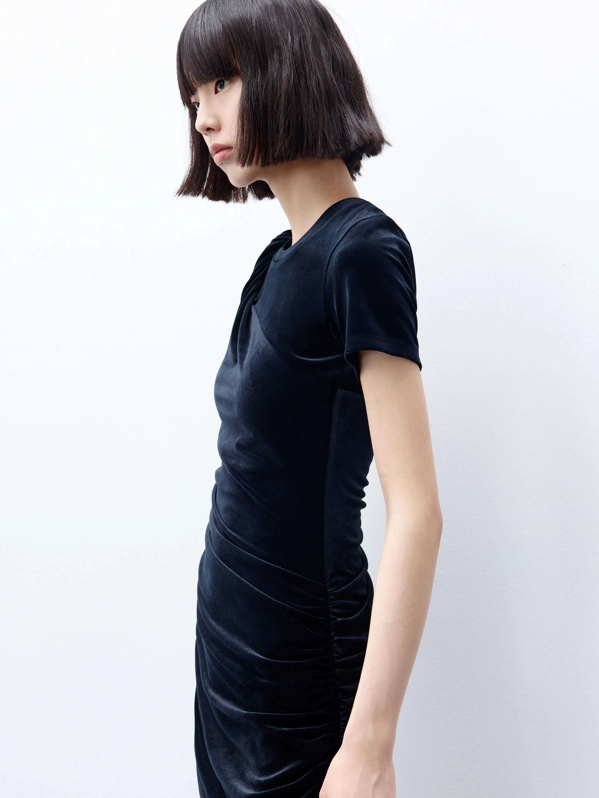 Twisted Strap Pleated Dress