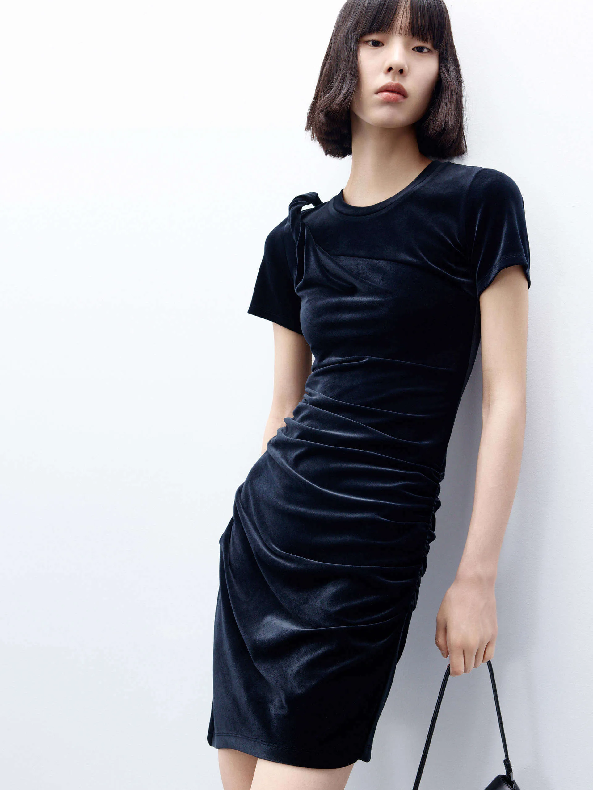 Twisted Strap Pleated Dress