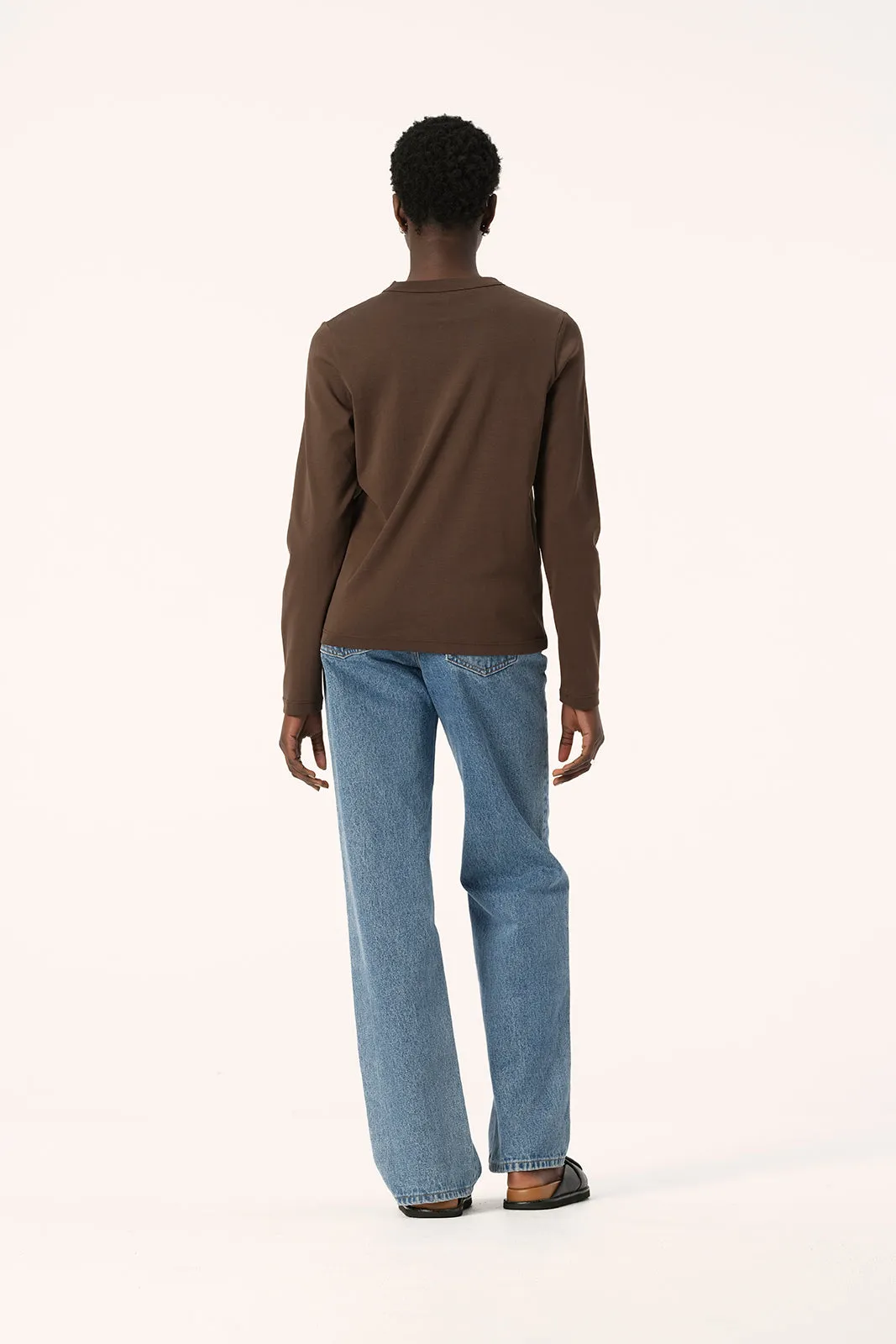 Zoe Long Sleeve Tee Chocolate